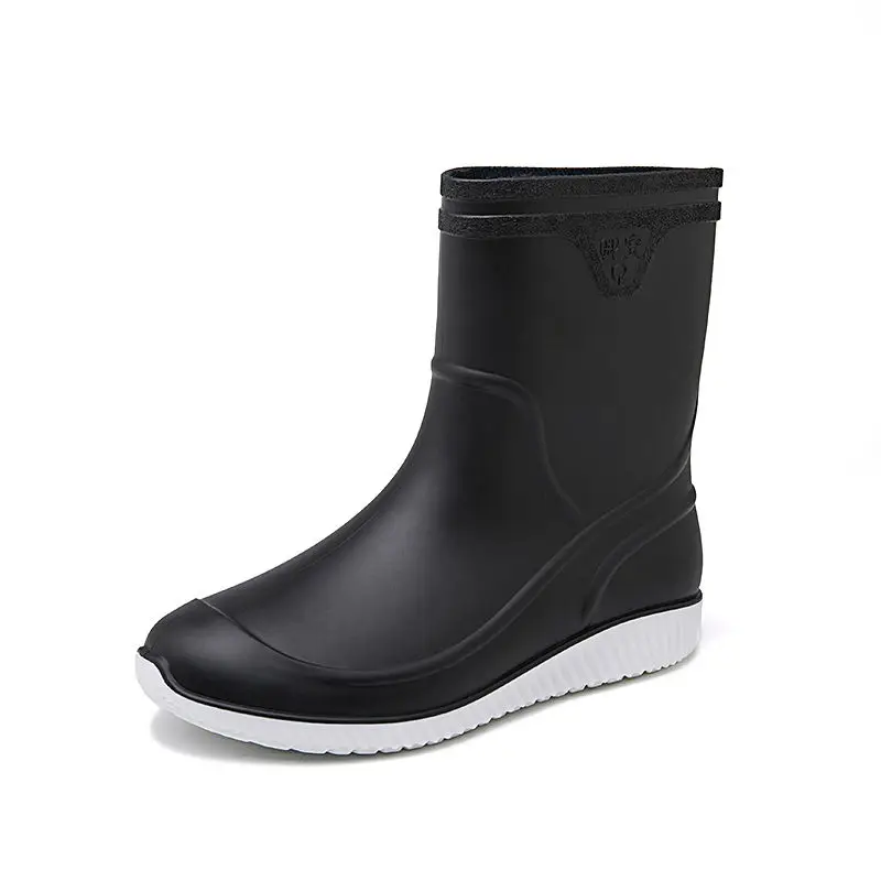 Autunno e inverno caldo impermeabile scarpe maschili foderato in pile corto antiscivolo lavoro di pesca nuovo giardino di moda stivali da pioggia per uomo adulto