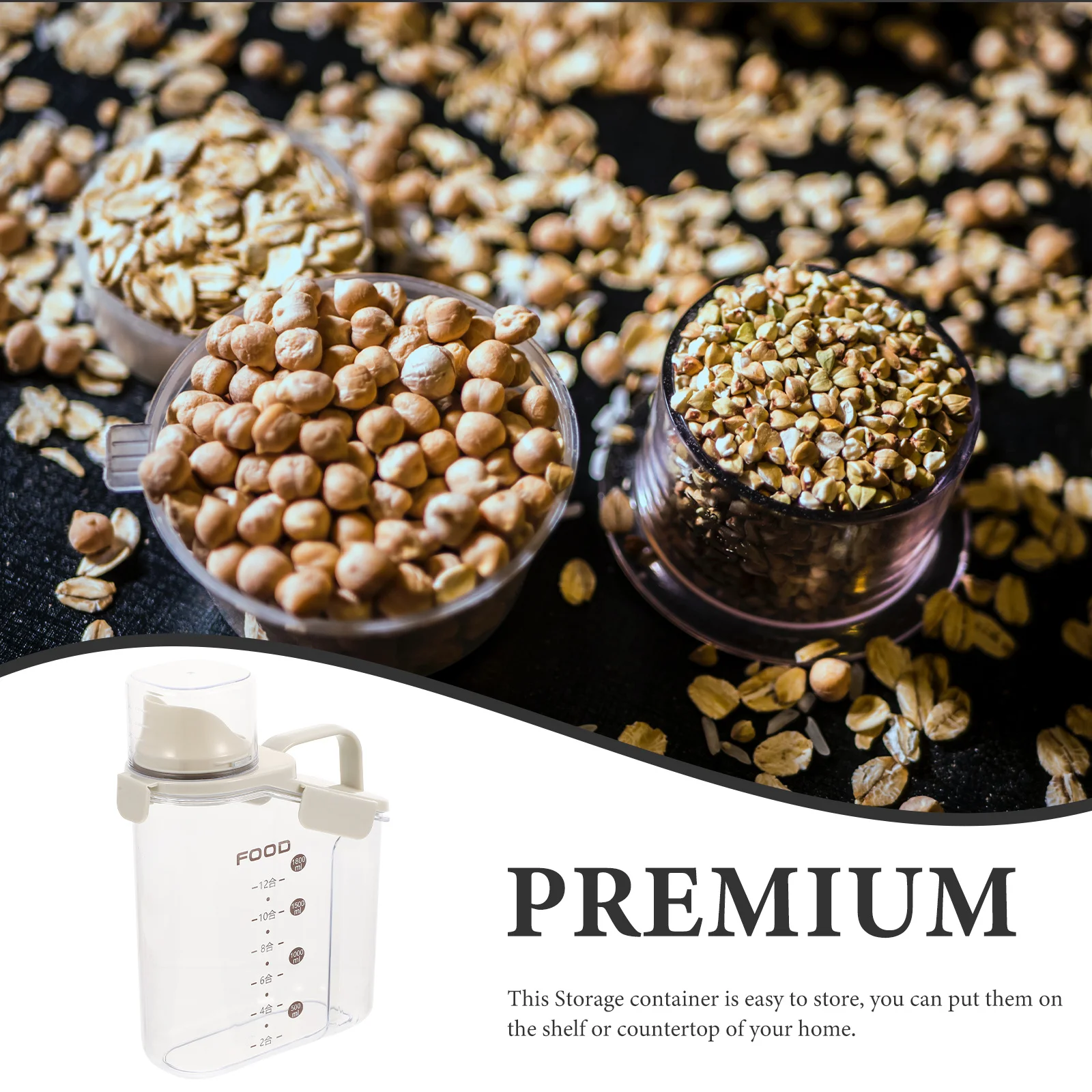 

Airtight Cereal Storage Container Large Capacity Grain Container Wide Bottleneck Lid Keep Food Fresh Dry Easy Pour Store Rice