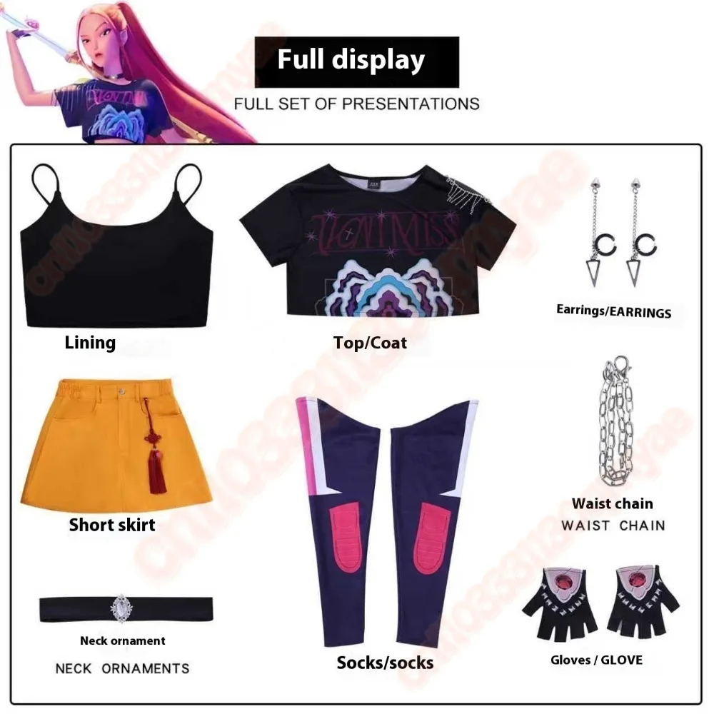 Disfraz de KPop Demon Hunters Huntrix para mujer, disfraz de rumi Zoey mira, trajes de fantasía, traje de fiesta de Carnaval y Halloween, 2025