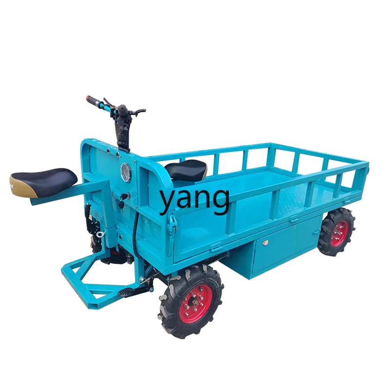 LXL Electric Flat Truck Four-Wheel Warehouse Orchard Agricultural Pulling Breeding Platform Trolley