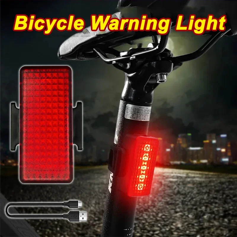 Bicycle Taillight COB Night Riding Warning Light IPX5 Waterproof Bike Lamp USB Rechargeable Red Led Rear Light Mtb Accessories