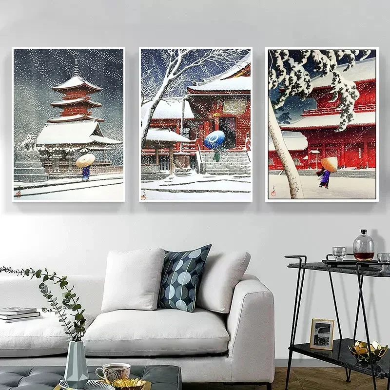 Kawase Hasui Artwork HD Posters and Prints Retro Japanese Landscapes Canvas Painting Wall Art HD Pictures for Room Office Decor