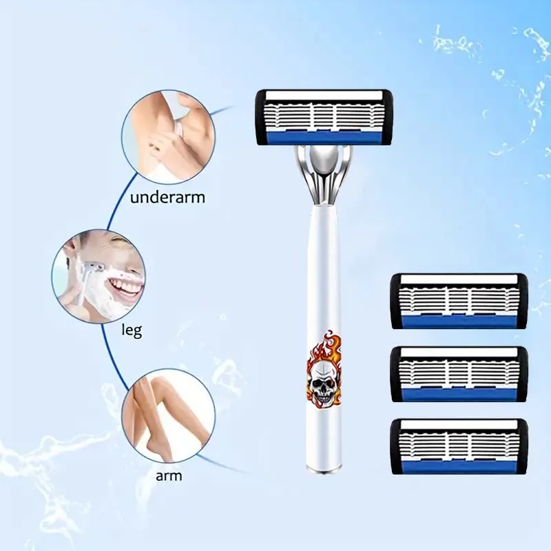 Высококачественная мужская бритва с 36 острыми лезвиями и 2 противоскользящими ручками, экономичный и практичный набор для мужчин.