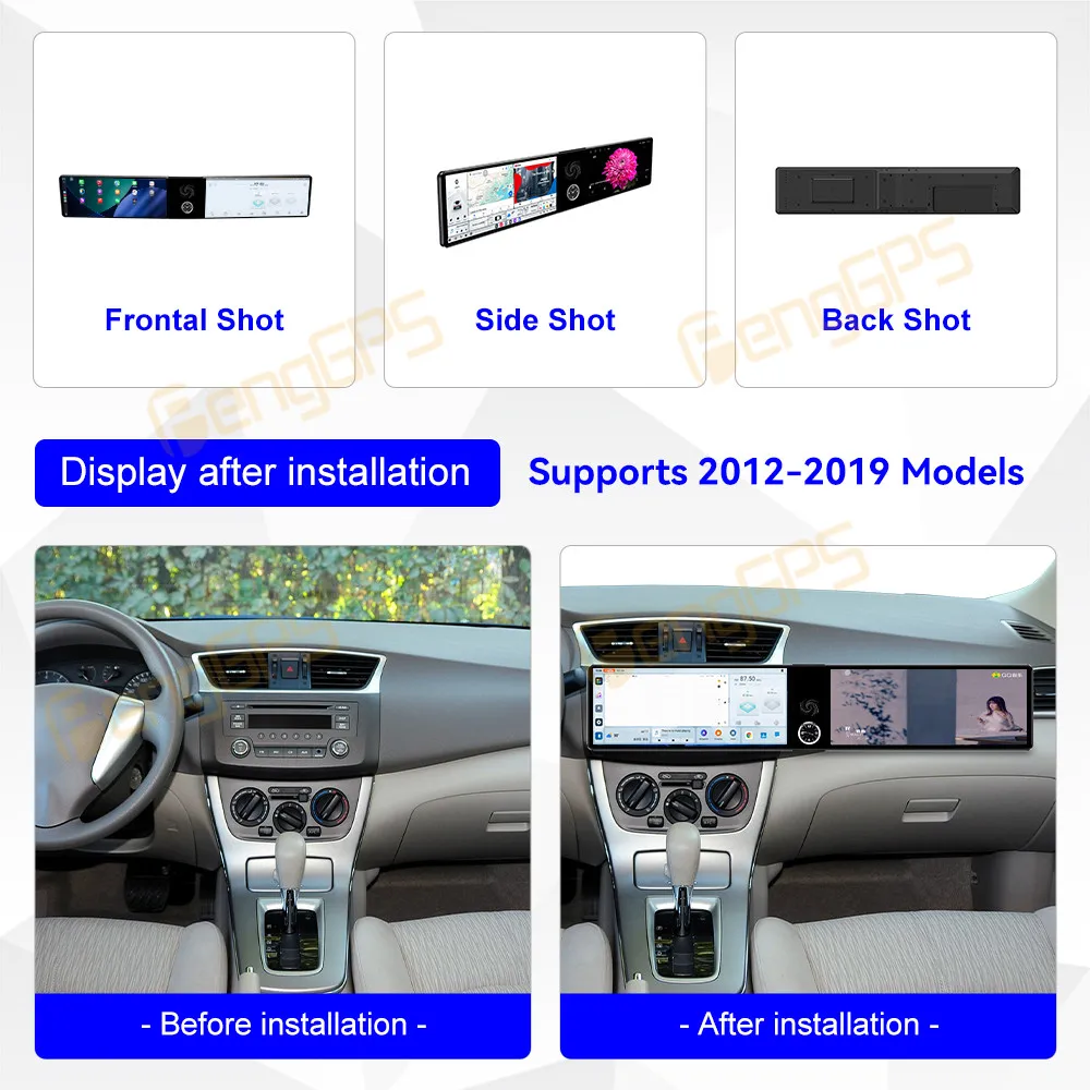 Dual Screen 12.3 Inch Android 13 Car Radio CarPlay For Nissan Sylphy 2012-2019 Touch Screen Multimedia Player Head Unit DSP