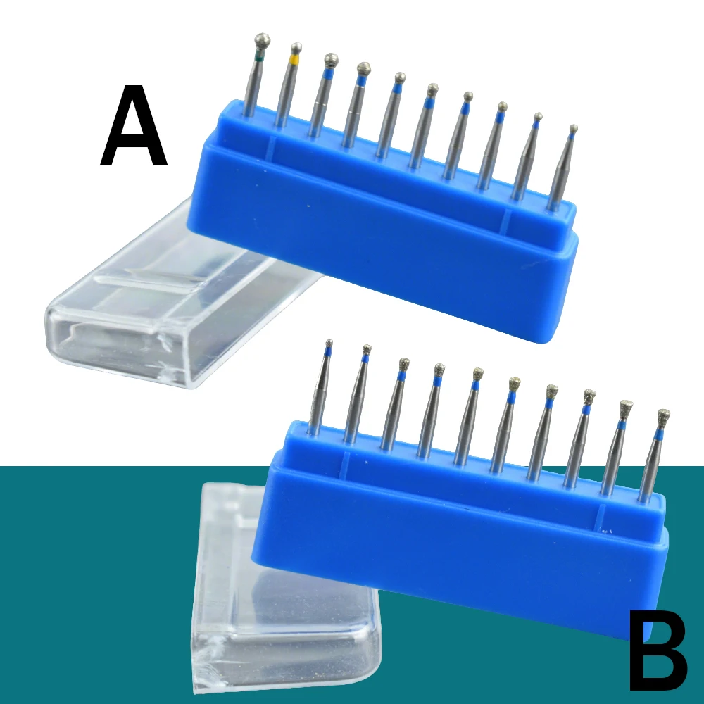 

Dental High Speed Polishing Bur Set Diamond Drill Bits for Tooth Crown Inlay Preparation Burs Tools Dentistry Accessories 10Pcs