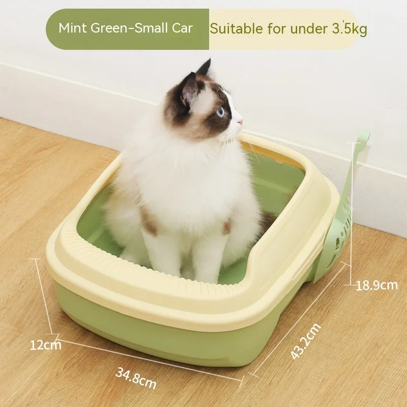 Plastic Semi Enclosed Cat Litter Box Oversized Cat Litter Box Semi Enclosed Kitten Toilet Anti Splash Anti - Sand Deodorant