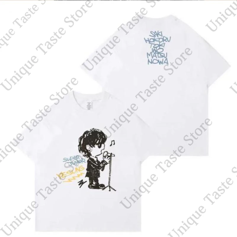 Super Junior T Shirt Ye Sung Kim Jong Woon Same Doodle Letter Print T-shirt Summer High Quality Cotton Short Sleeve Tee Tops