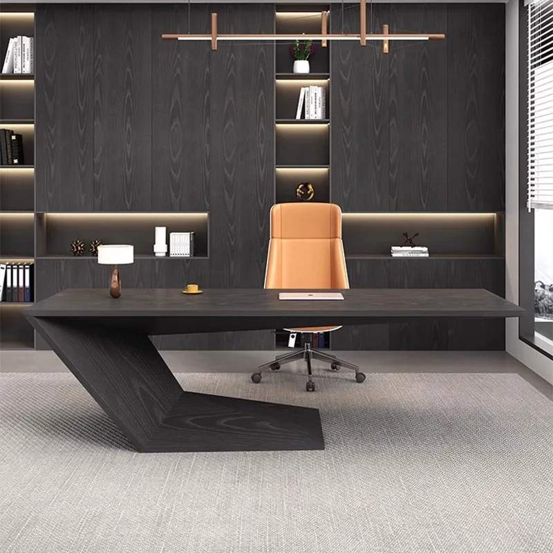 

B Light luxury high-end solid wood desk Villa luxury designer simple high-end desk