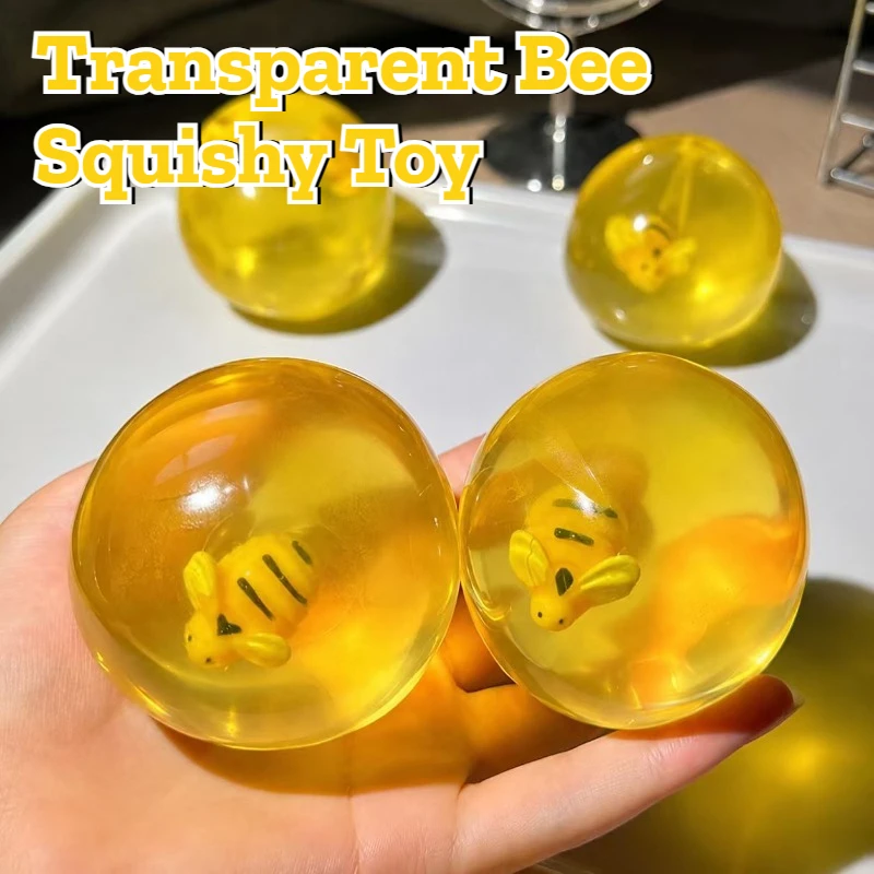 Bee Coconut Oil Squeeze Squishy Moldable Stress Ball Soft Texture Decompression Squish Fun Anti Stress Sensory Toy Adult Gift