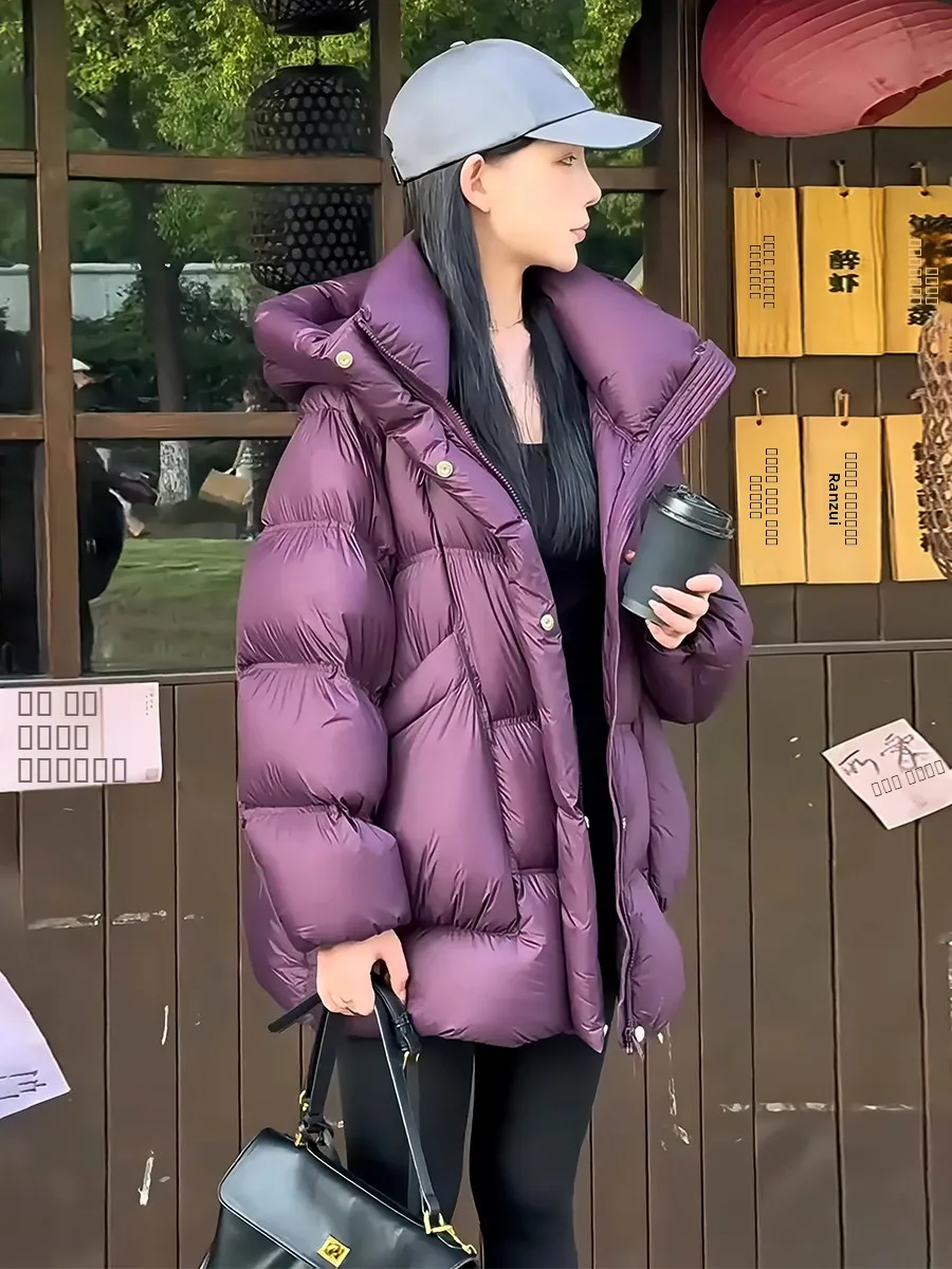 

Женская зимняя куртка-пуховик Thiened белого цвета, с капюшоном, теплая, стандартной длины, без бренда