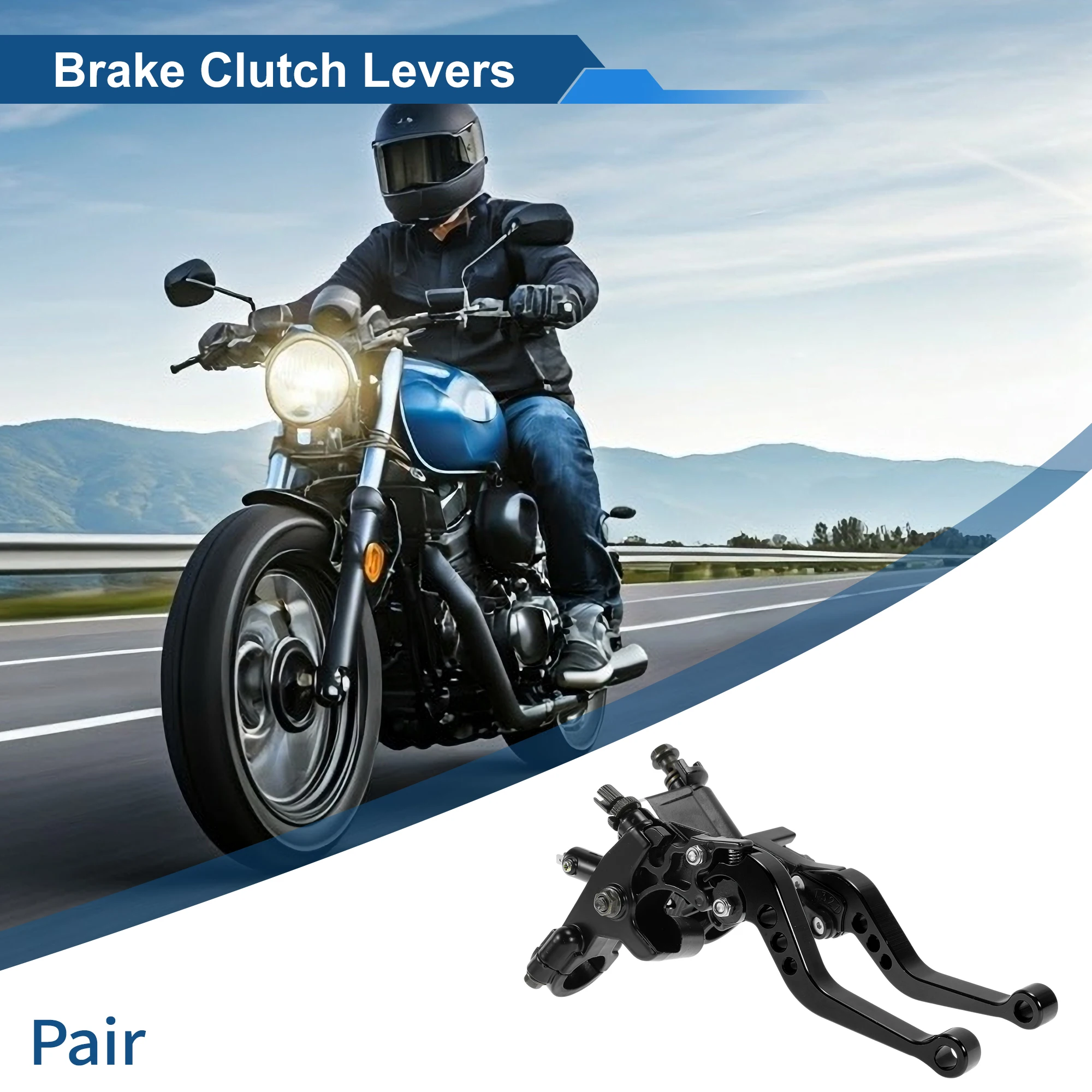 Motoforti Adjustable Short Brake Clutch Levers for Honda Solid Black