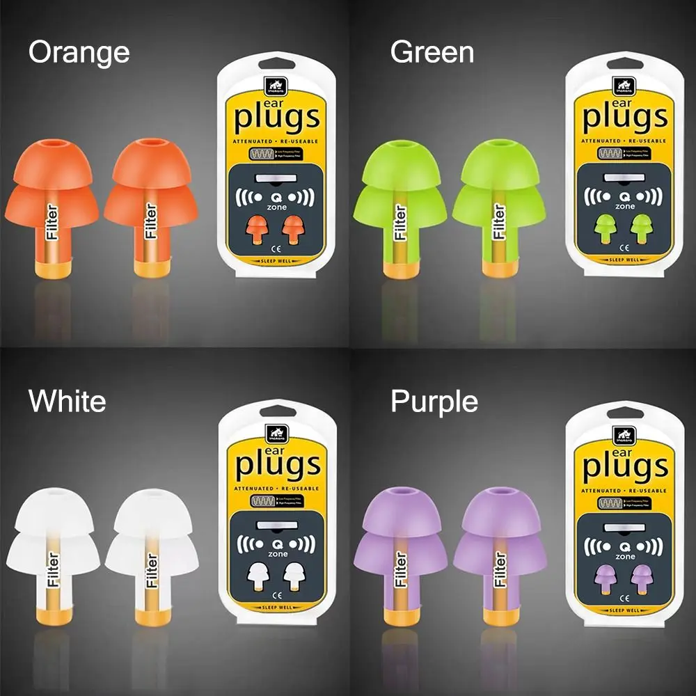 Silicone Filter Earplugs Tool Sound Insulation Sleeping Anti-noise Ear Plugs Soft Learning Ear Protection Unisex