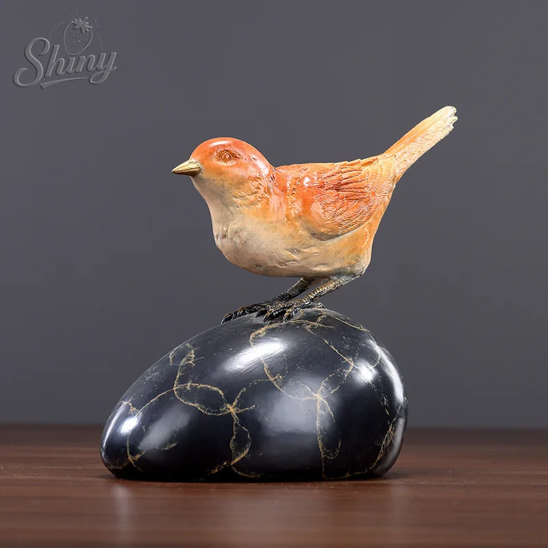 

Brass Magpie From East Black Stone Bird Home Gift Office Desk Decoration Business Birthday Gift Decoration