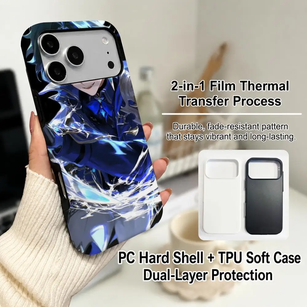 Funda para teléfono con diseño de personajes de anime y videojuegos, Genshin Impact, con un atractivo diseño de personaje masculino, funda protectora para smartphone, material de película, 2 unidades.