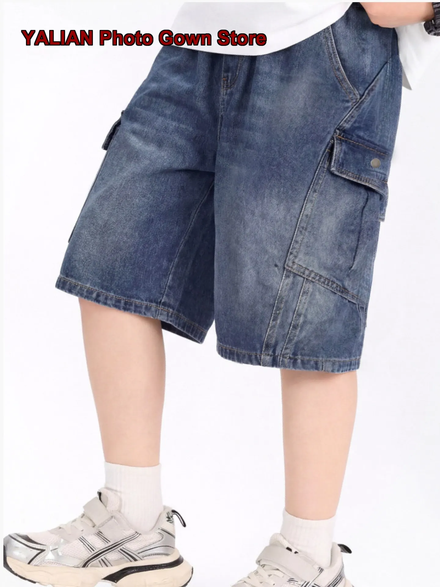 Boys Korean Style Capri Shorts Kids Summer Straight Leg Ice Silk Thin Relaxed Fit Toddler