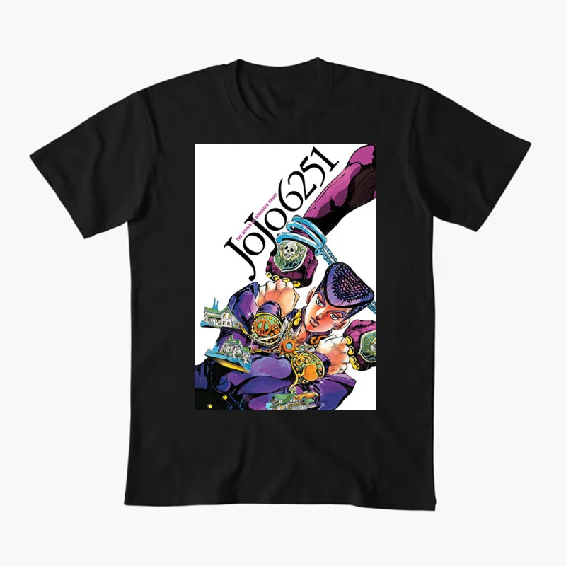 

0413 JoJo's Bizarre Adventure Anime Gift t shirt 100% cotton printed Graphic Clothes Y2K clothing Cartoon Tee All size Tops