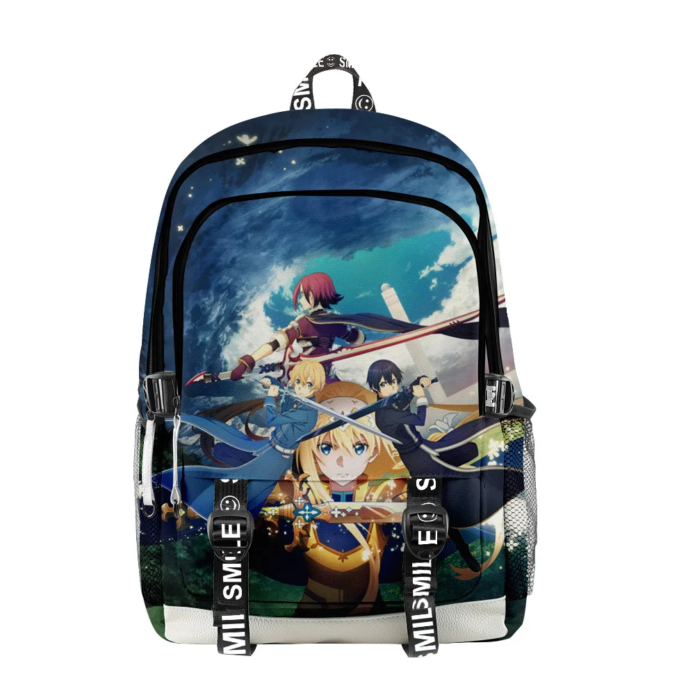 Trendy Popular Sword Art Online Student School Bags Unisex 3D Print Oxford Waterproof Notebook multifunction Travel Backpacks