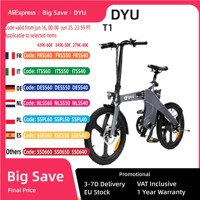DYU T1 Electric Bike 250W Brushless Motor 36V10AH Lithium Battery Magnesium Alloy E-bike Adult 20-in Tire Fold Electric Bicycle