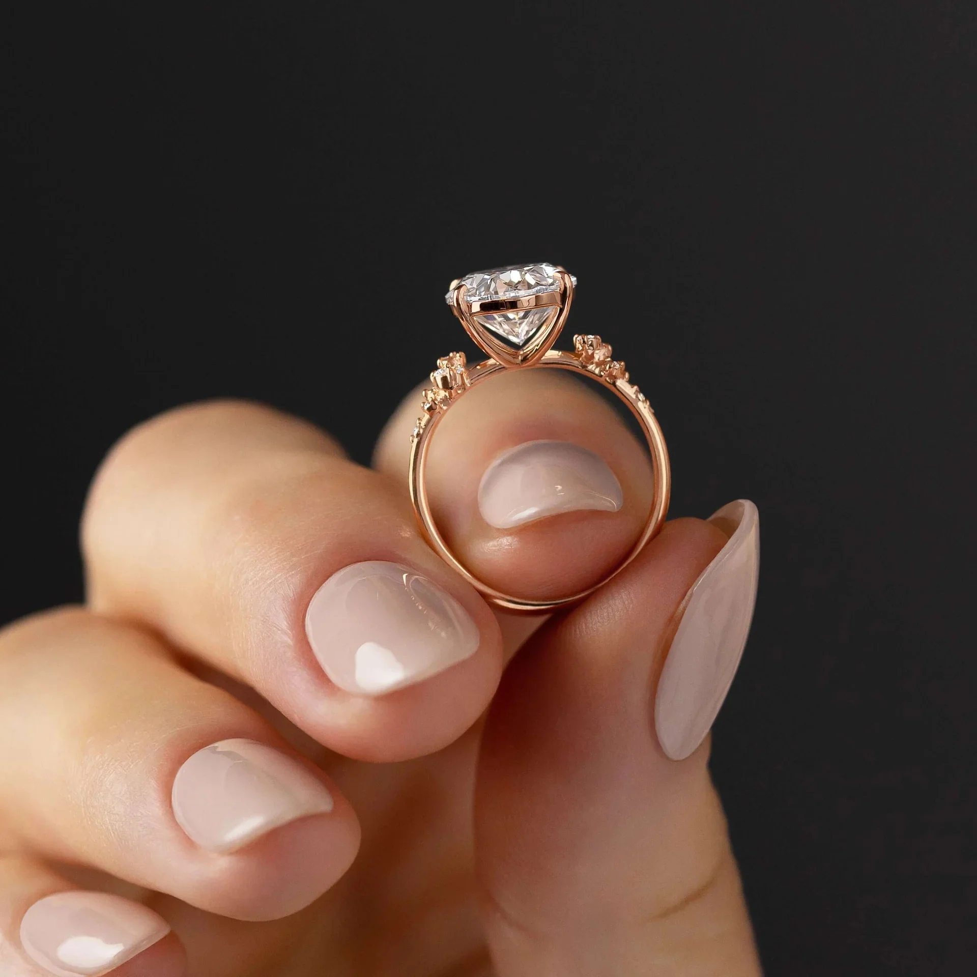 Oval‑Cut Moissanite Cluster Engagement Ring for Women, 925 Sterling Silver Base Gold Plated, 1ct 2ct 3ct Options With Zircon Accents, Fine Jewelry With Certificates, Ideal Birthday Party Anniversary Holiday Gift Accessories