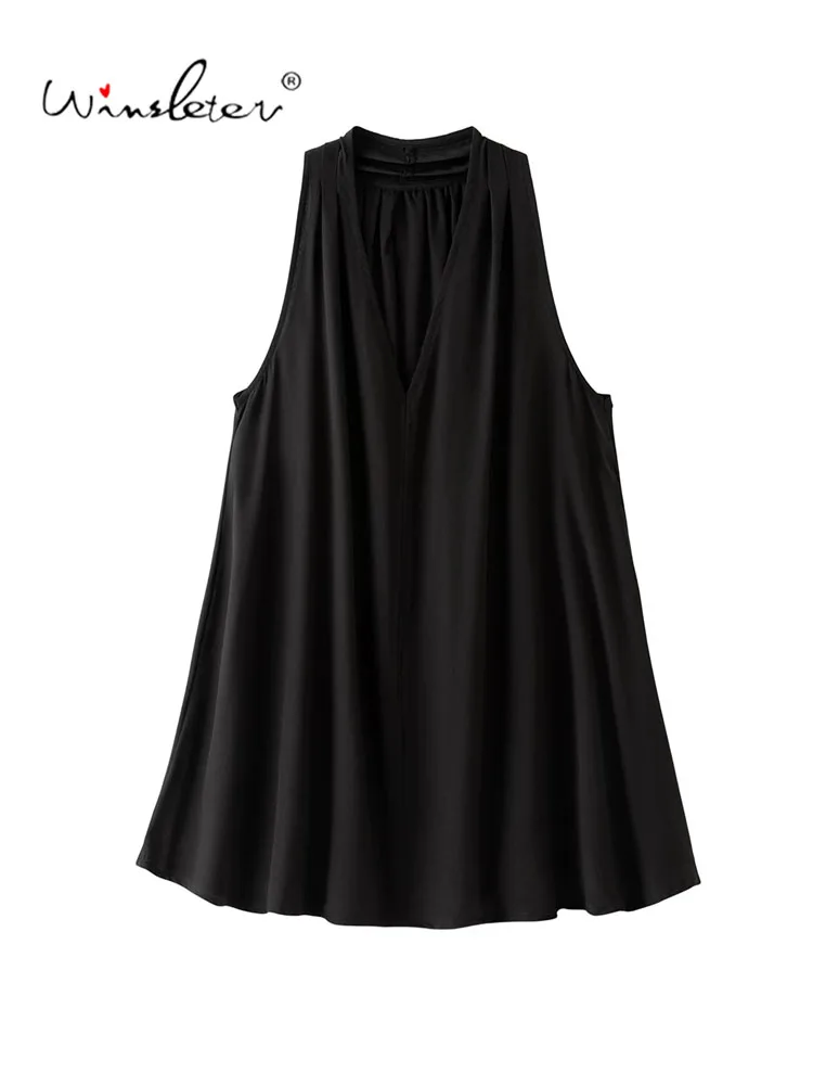 Winsleter-100%Real Silk Double Crepe Elegant Vest, V Neck Solid, Women Korean Vacation Commute Loose Vest, 2026 Autumn T68761CC