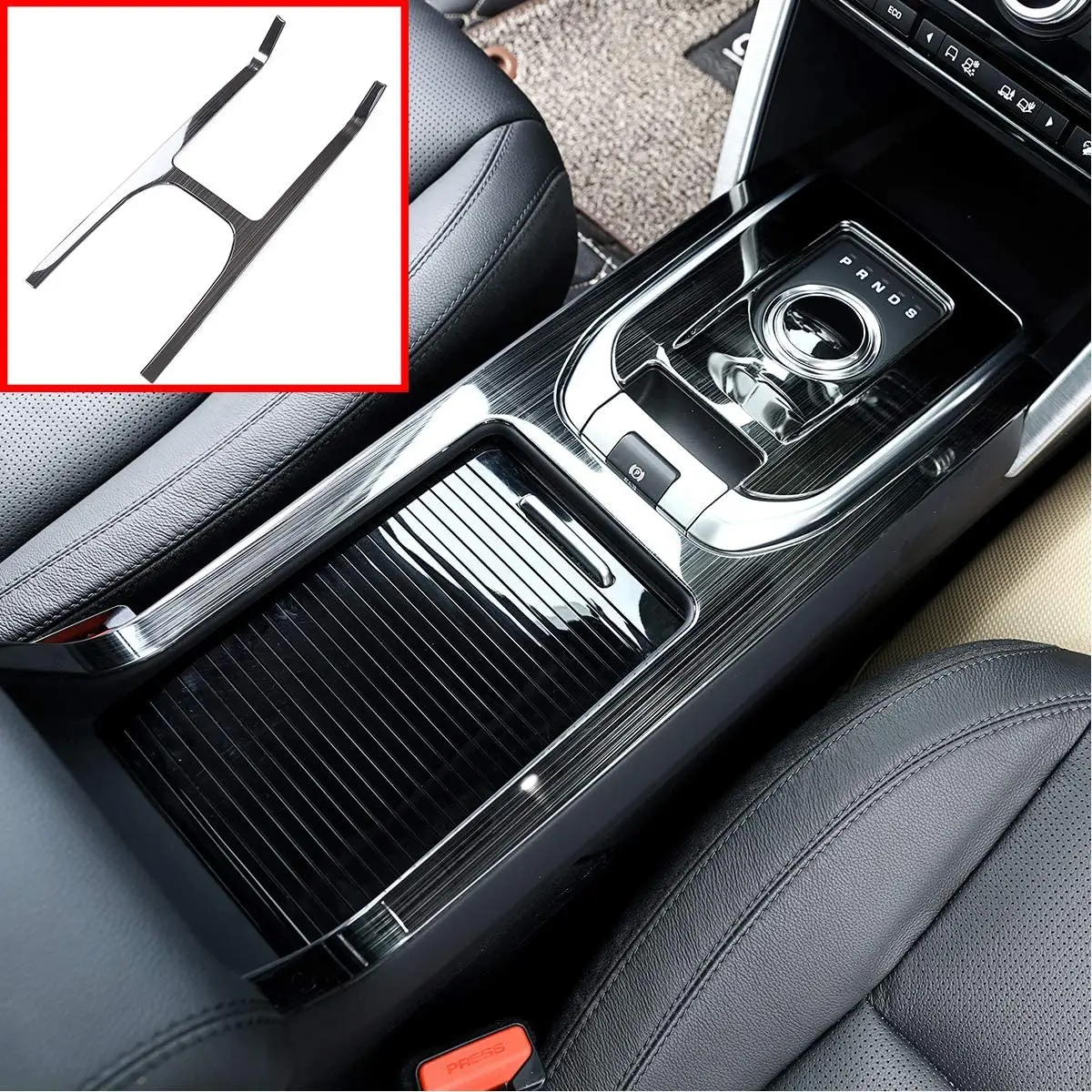 

Stainless Steel Black Brushed for Land Rover Discovery Sport 2015---2018 Car Inner Center Console Gear Shift Frame Trim