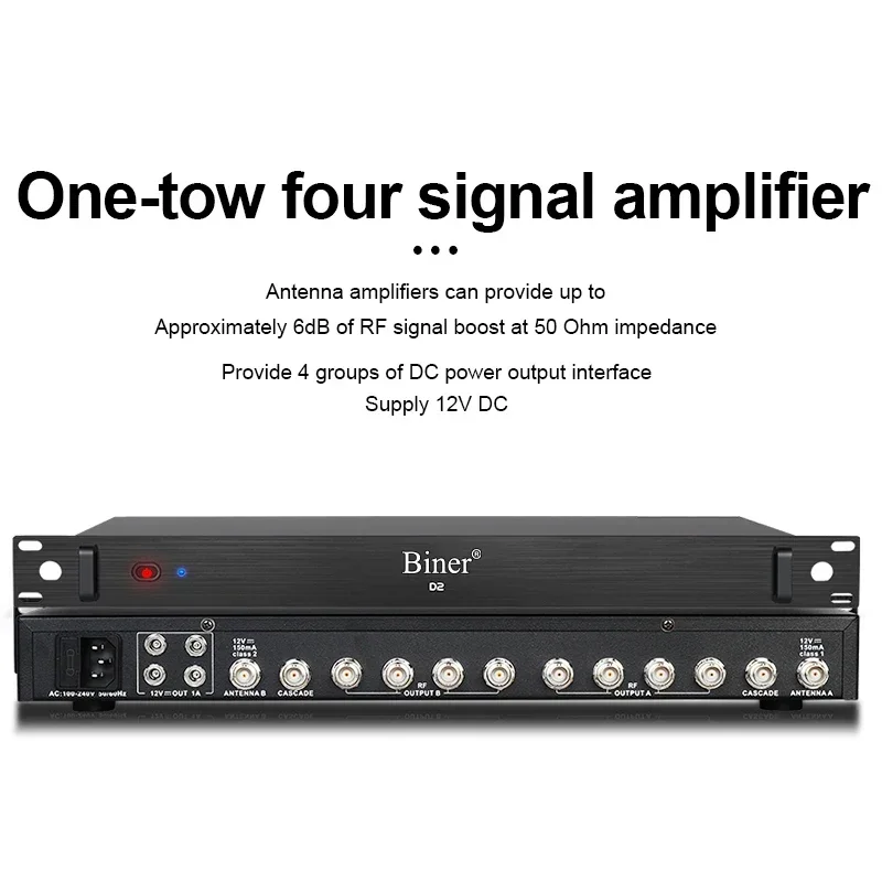 Biner D2 Signal Distributor Antenna Distribution System Professional Wireless Microphone Signal Amplifier