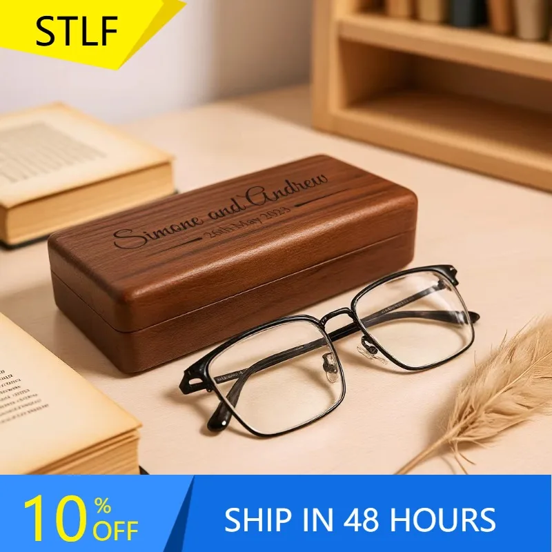XMSJ JLY Luxury Rectangle High Gloss Solid Black Walnut Wood Gift Box Model SBJLY0003 For High-end Glasses And Sunglasses