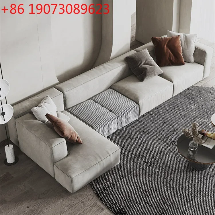 Nordic wabi-sabi wind technology fabric sofa living room size light luxury modern simple Italian multi-person