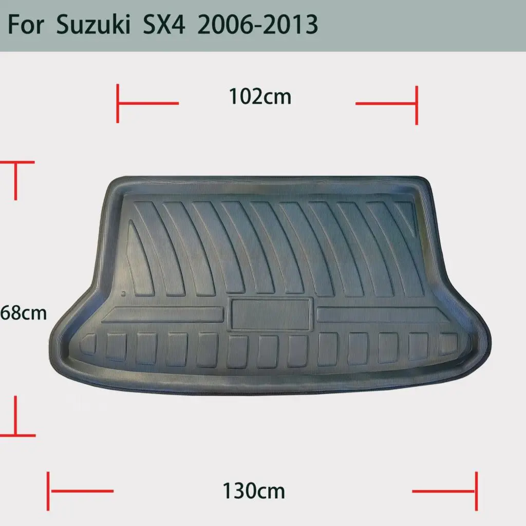 Car Rear Trunk Mat For Suzuki SX4 Hatchback 2006 2007 2008 2009-2012 2013 Tailored Cargo Liner Boot Floor Tray Carpet Protector