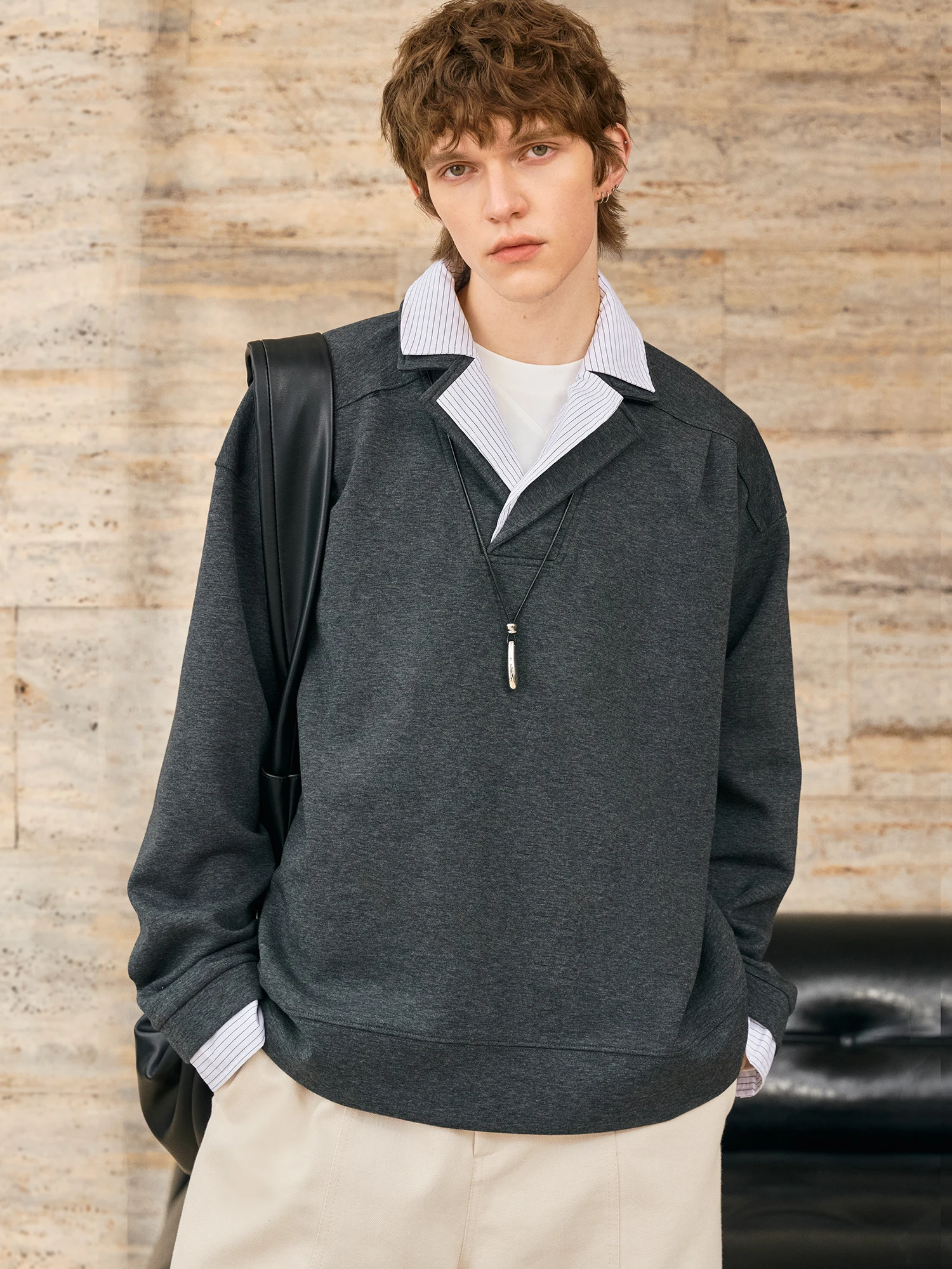 

Loose Fit Plaid Shirt And Hoodie Set for Men Spring Trend Soft Cotton Inner Wear Casual Style Long Sleeve Color