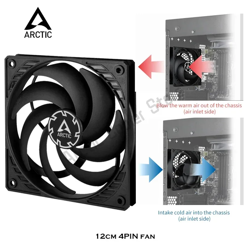 Arctic p12 magro pwm pst 12015 caso ventilador 12cm ultra-fino 15mm grosso cpu ventilador de refrigeração pwm controle de temperatura 120mm