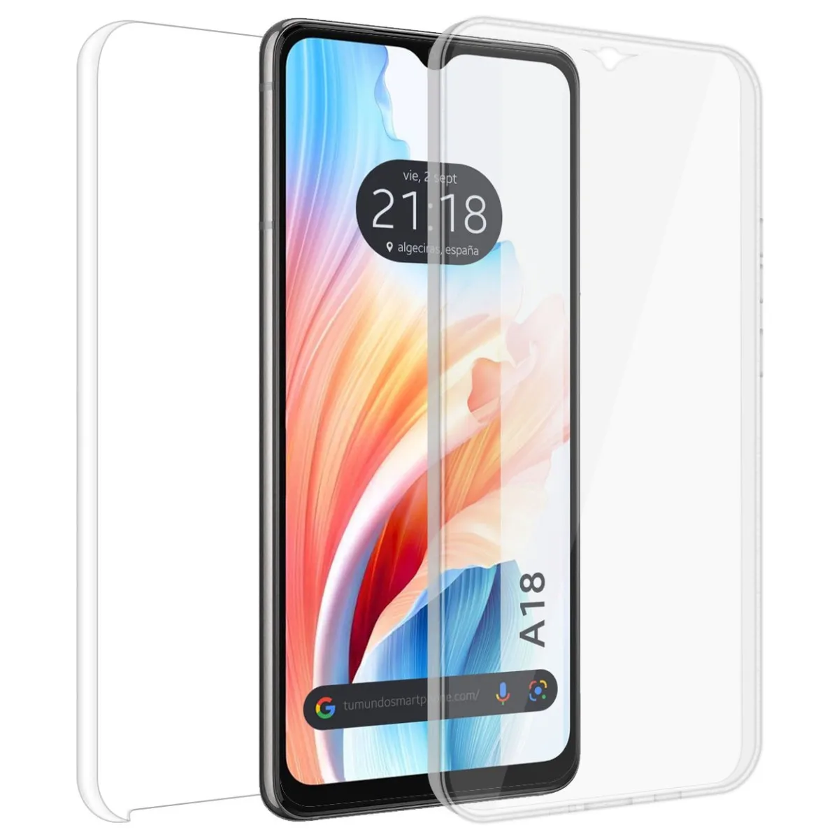 Double Transparent Pc + TPU Full Body 360 compatible with Oppo A18 Case