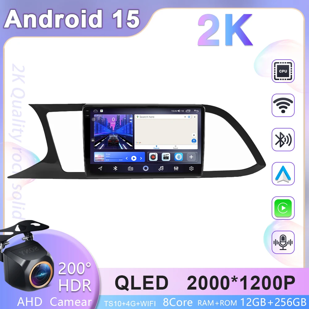 

2 din Android 15 Car Radio Multimedia Video Player For Seat Leon 3 2012 2013 2014 2015 - 2020 Carplay dvd Autoraido Navigation
