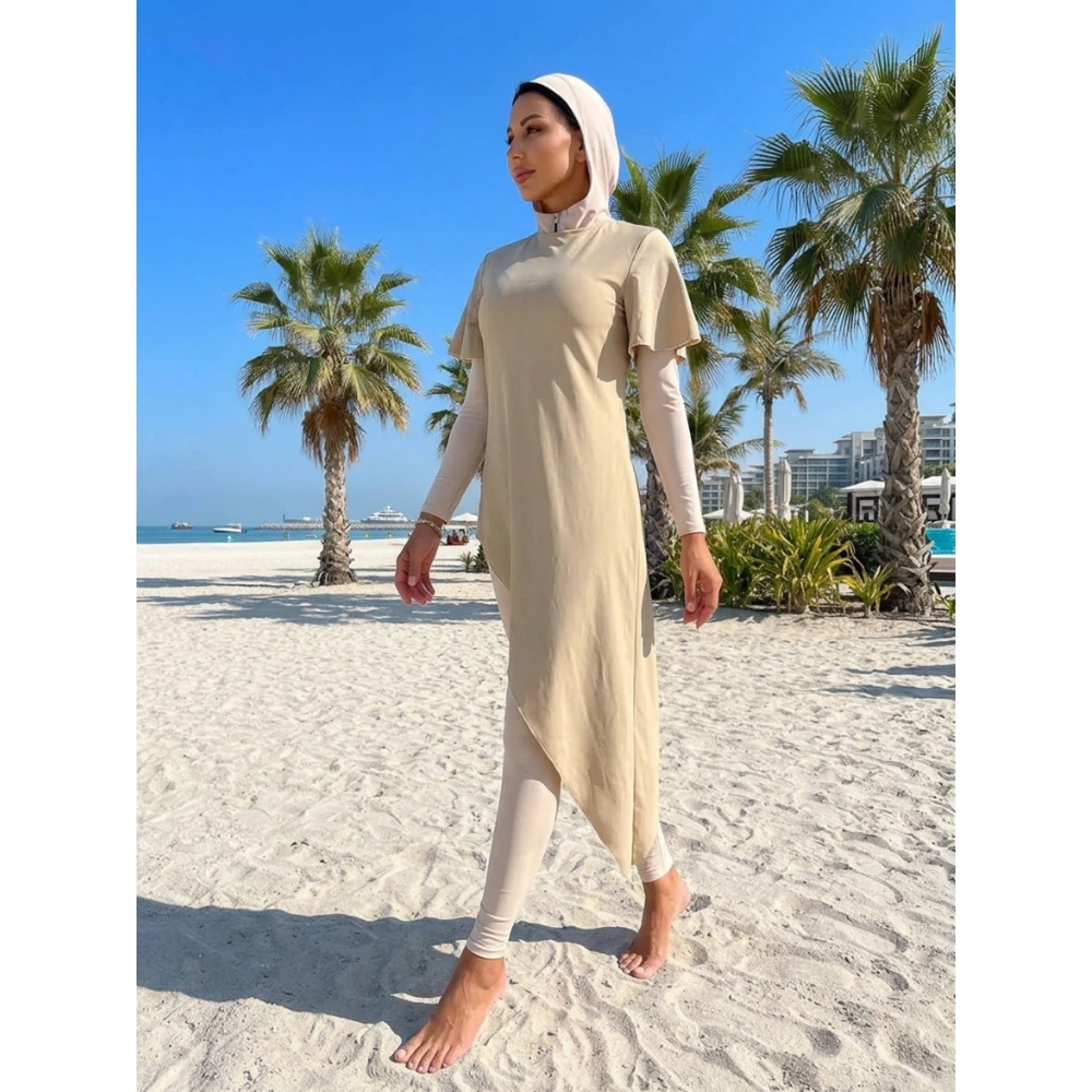 2027 Women 2Pcs Burkini Modest Swimwear Full Coverage UPF50+ Islamic Bathing Suit Long Pants Beach Surf Conservative Swimsuit