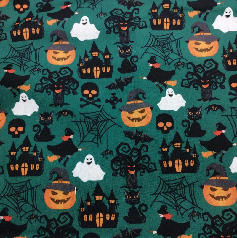 6PC Halloween tema stampato Patchwork tessuto di cotone poliestere per cucire tessuti trapuntati materiale per ricamo fai da te Handmad