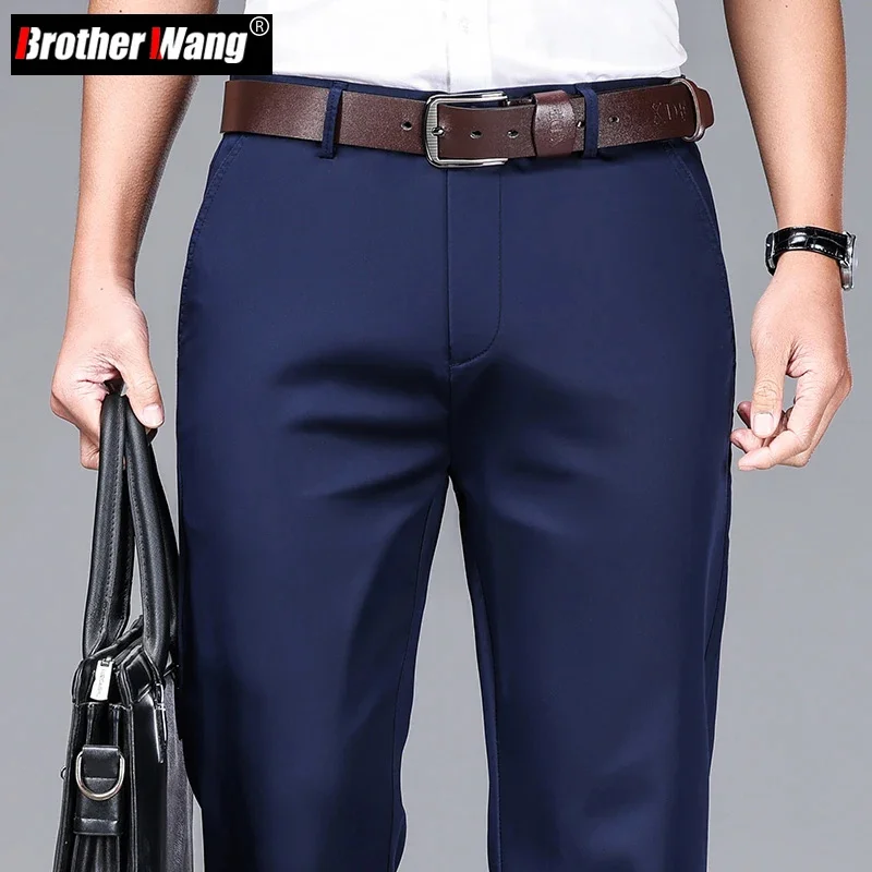 

New 2024 Summer Men Thin Straight Khaki Casual Pants Classic Style Business Fashion Lyocell Stretch Trousers Male Brand Clothing