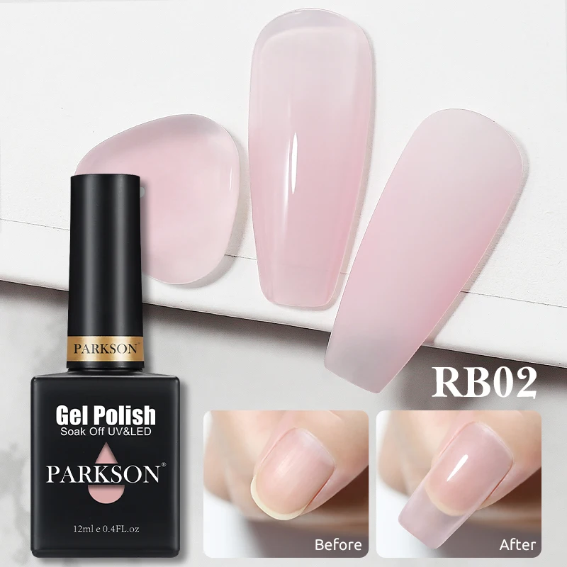 Parkson Rubber Base Coat Easy Extension Top Milk Pink UV LED Gel Polish Soak Off Semi Permanent Nude Nail Art For DIY Manicure