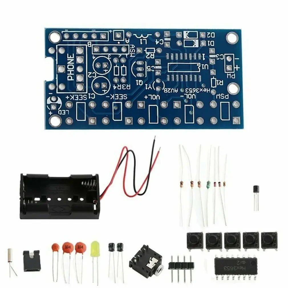 1set Electronic DIY Kit 76MHz-108MHz DIY Electronic Components Stereo FM Radio Wireless Replace General Cardboard