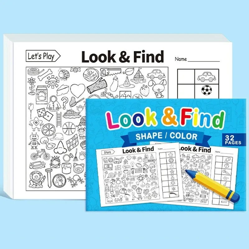 Tekenboek Kleurboek Interactieve activiteit voor kijken en vinden Games 1000+ patronen Zoeken voor verborgen items Spel Speelgoedboek
