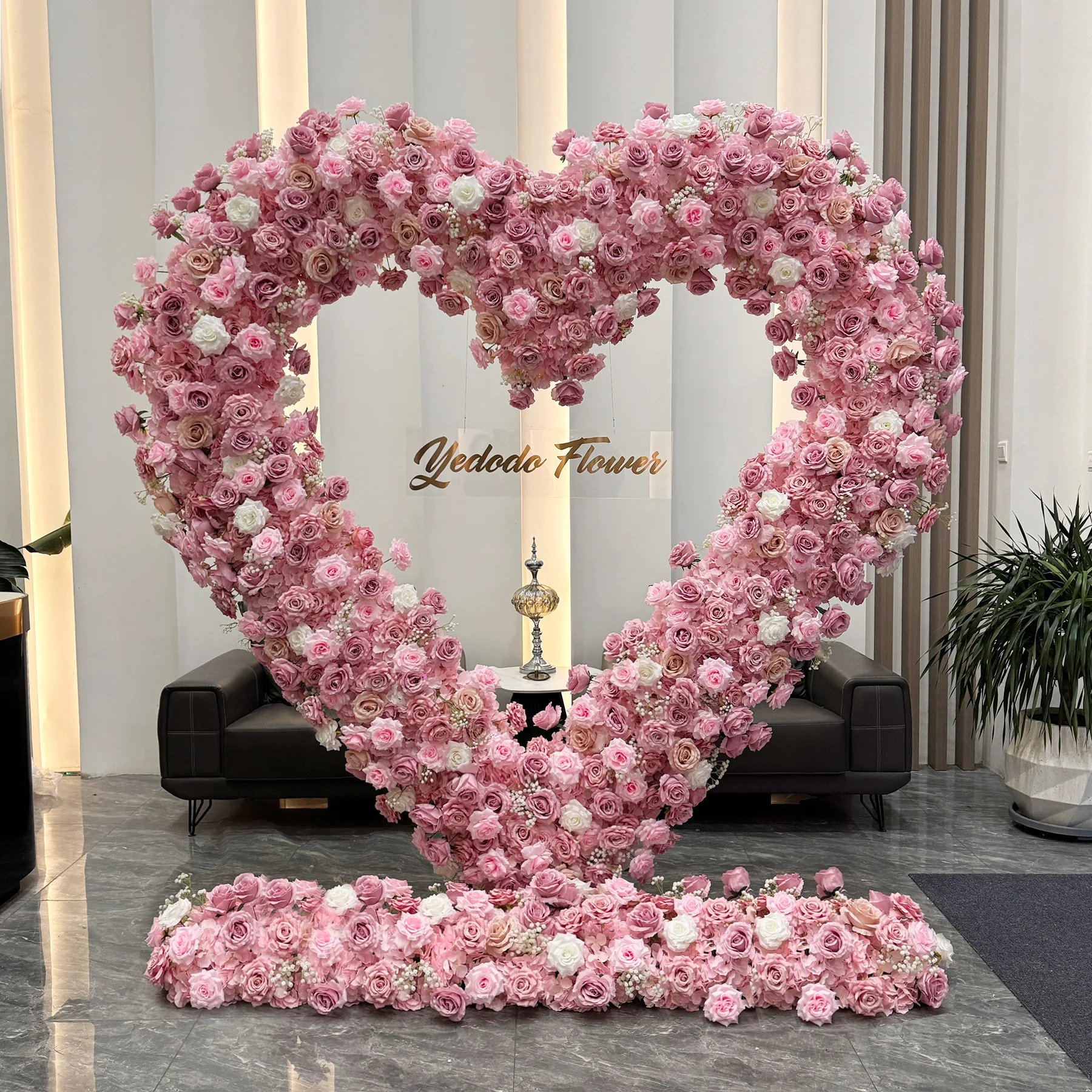 

Cross-border special for arch decoration simulation flower fake flower wedding stage background LOVE love flower arrangement