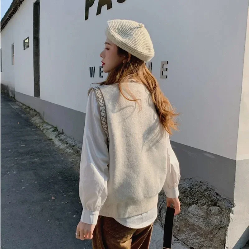 Gilet lavorati a maglia con motivo floreale 3xl di grandi dimensioni maglioni senza maniche Vintage nuovi gilet Pullover con scollo a o allentato