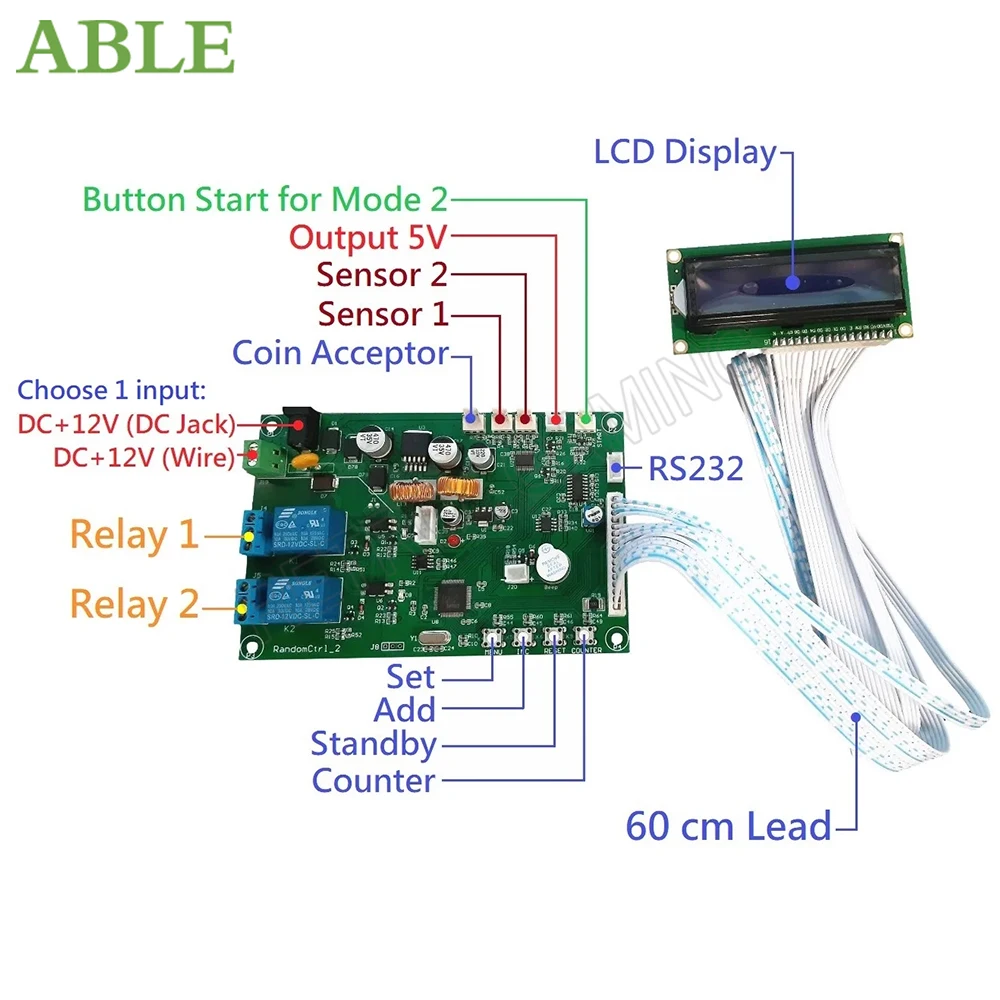 Tablero de Control de cambiador de monedas de JY-146 con cables, Token de intercambio de billetes, control principal PCB para 1 TIPO, codificador de