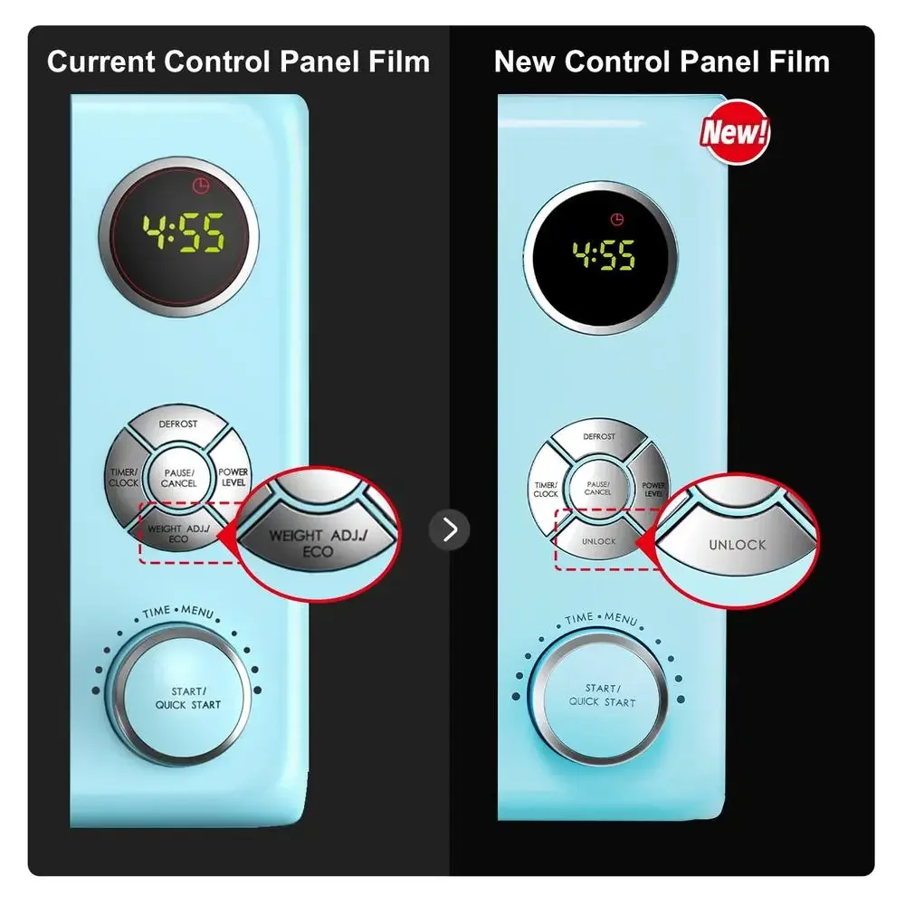 فرن ميكروويف كونترتوب 0.7 قدم مكعب 700 وات أزرق جديد قوائم تلقائية تصميم أنيق مقبض يتحكم في 6 مستويات طاقة إضافة ممتعة