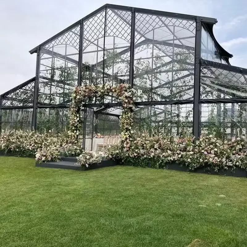 Premium Iron and Glass Greenhouse Kit for DIY Garden Projects Complete With Frame Panels and Installation Hardware