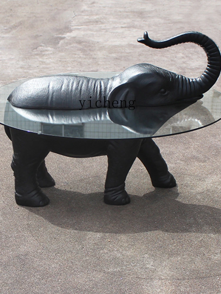 YY Nordic Simple Creative Animal round Elephant Coffee Table Living Room Assembly