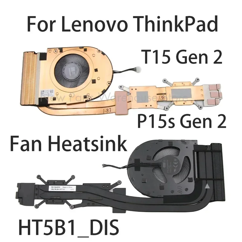 L Original For ThinkPad T15 Gen 2 P15s Gen 2 Laptop Fan Heatsink CPU Cooler Cooling Fan HT5B1 FRU:5H41B77167 5H41B77168 DIS