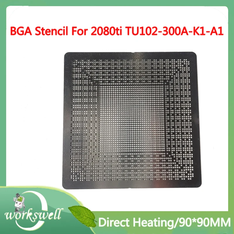 BGA Graphics Card Stencil For 2080ti TU102-300A-K1-A1 TU102-300-K3-A1 TU102-300A-K2-A1 IC Chip Planting Ball Steel Mesh Repair gfsk blue tooth self mesh module 10dbm 2 4ghz ble e104 bt12nsp cdsenet 60m support sig mesh v1 0 max 16383 nodes uart interface