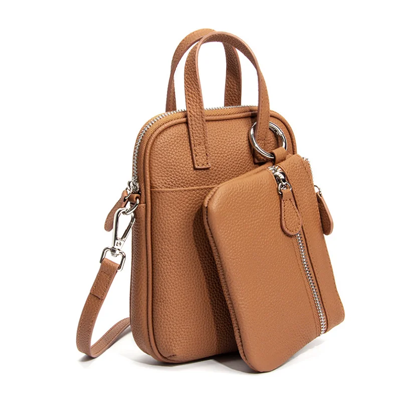 New Genuine Leather Crossbody Bag Fashionable Single Shoulder Women's Bag Cowhide Bag,Hanging Wallet Pocket