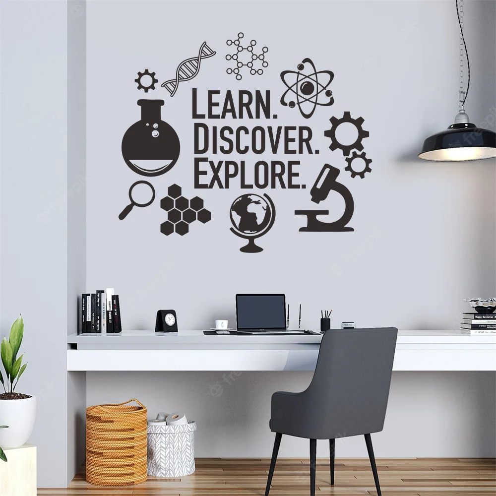 Декоративные Самоклеящиеся Наклейки На Стену «Изубные Исследования» Научный Инструмент Земляной Дизайн Подходит Для Украшения...