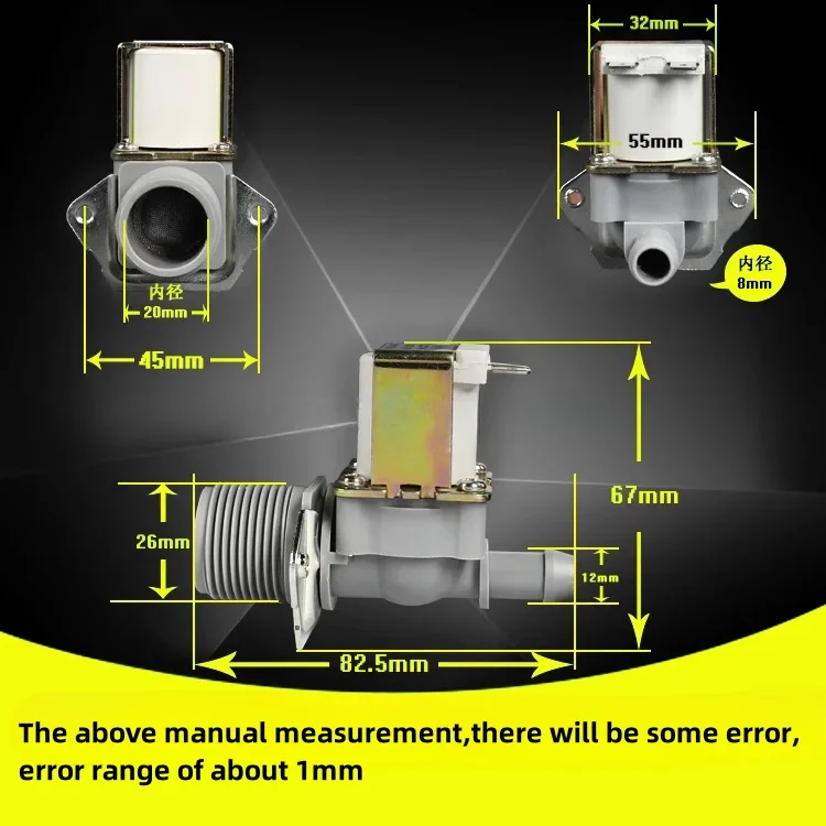 AC 220V DC 24V 12V Air Conditioning Solenoid Valve G3/4 Male Thread to 12mm Pipe Ice machine Inlet Valve Plastic Solenoid Valve